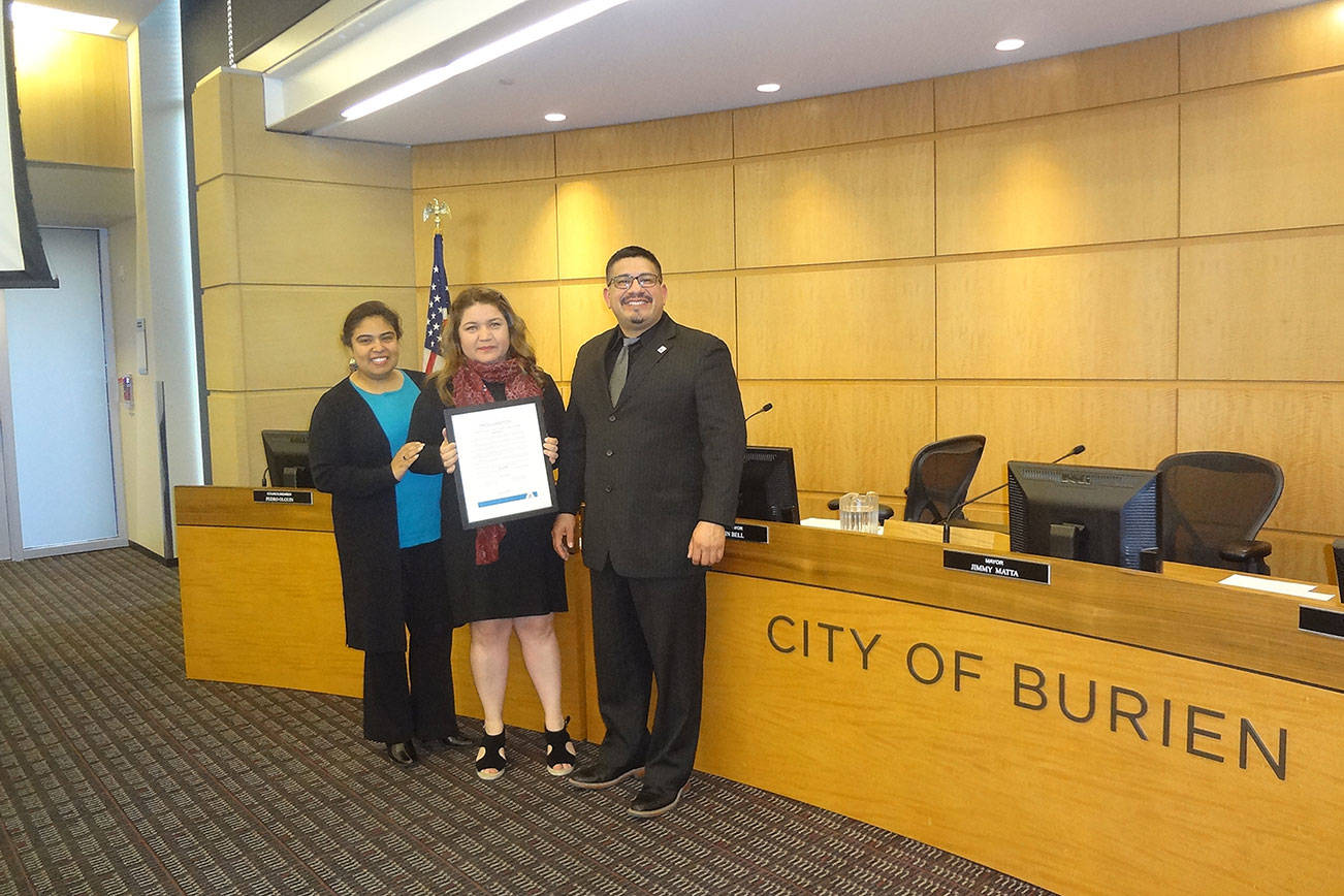 Reconocimiento en el Concilio de la Ciudad de Burien