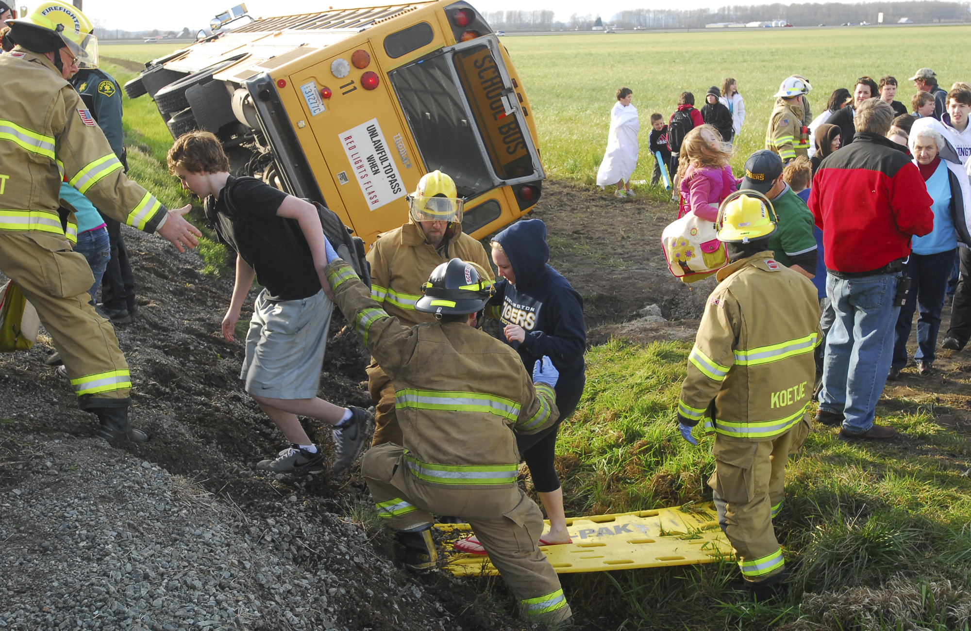 Accidente de autobus escolar en Skagit Valley