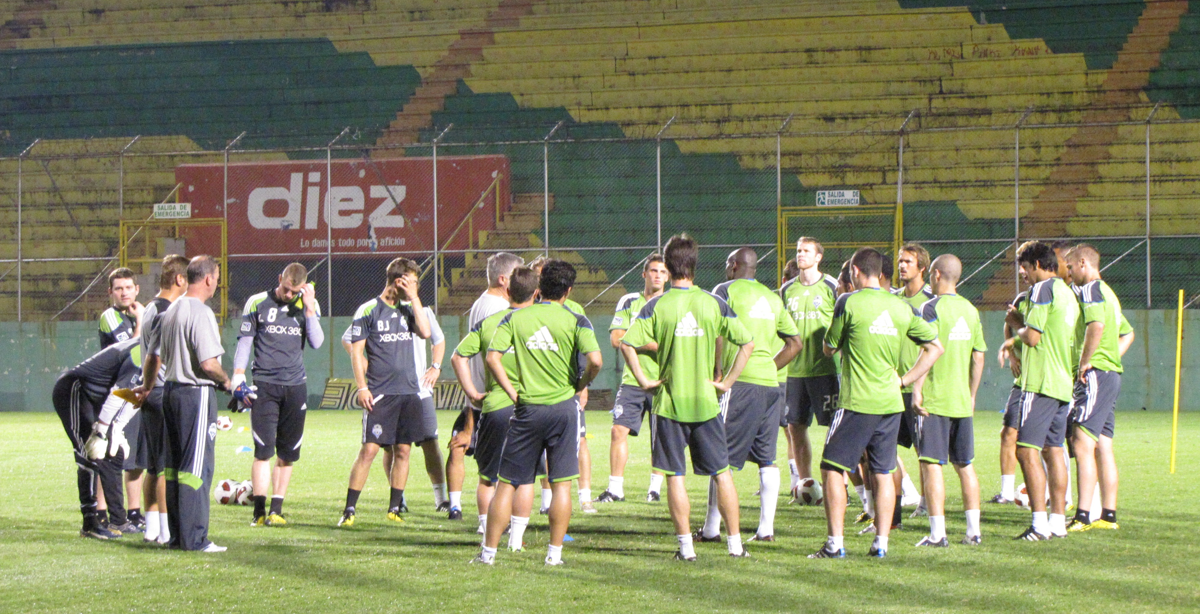 Martes, Sounders entrenó en San Pedro Sula